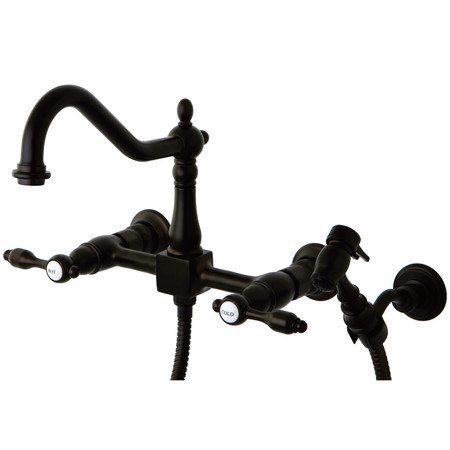 TUDOR KS1245TALBS 8" Centerset Wall Mount Kitchen Faucet with Brass Sprayer KS1245TALBS